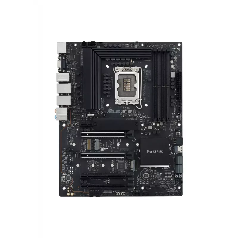 Pagrindinė plokštė ASUS PRO WS W680-ACE – Intel W680 ATX, LGA 1700, DDR5, 4 DIMM (128 GB), 3x M.2, 2x 2,5Gb LAN, 7.1 garso