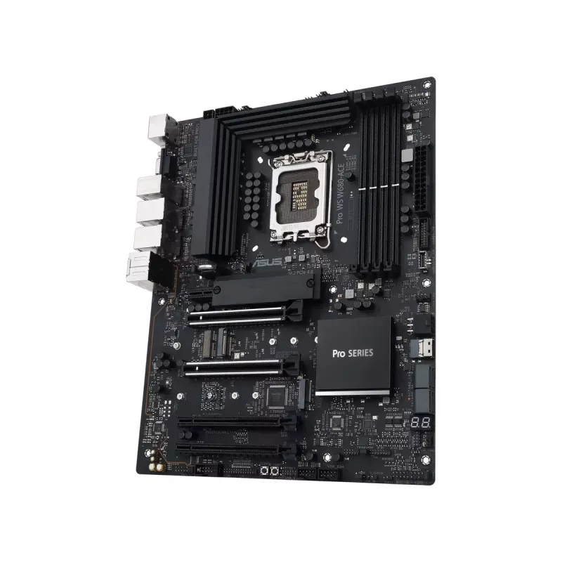 Pagrindinė plokštė ASUS PRO WS W680-ACE – Intel W680 ATX, LGA 1700, DDR5, 4 DIMM (128 GB), 3x M.2, 2x 2,5Gb LAN, 7.1 garso