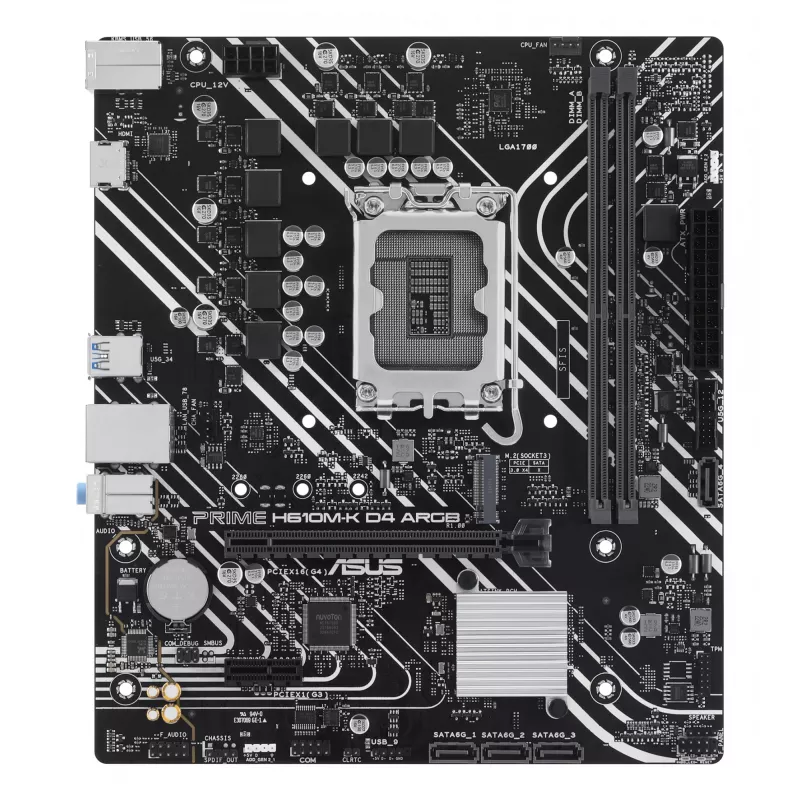 ASUS PRIME H610M-K D4 ARGB pagrindinė plokštė Intel H610 LGA 1700 micro ATX