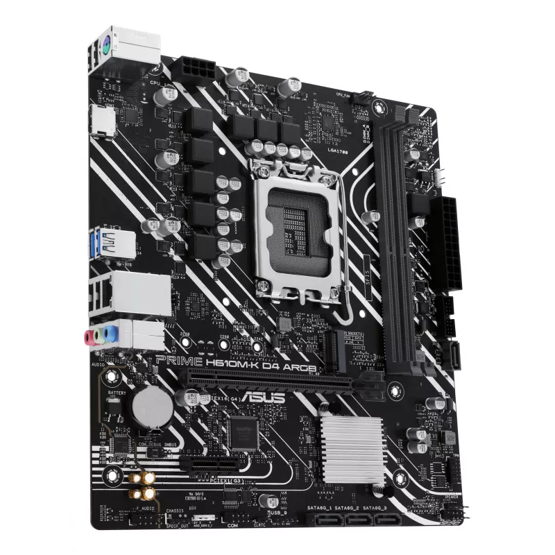 ASUS PRIME H610M-K D4 ARGB pagrindinė plokštė Intel H610 LGA 1700 micro ATX