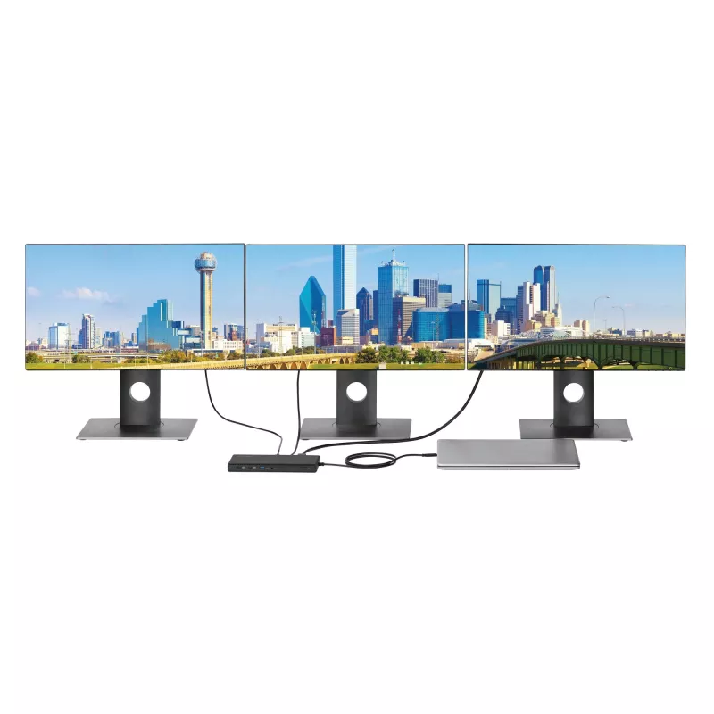 Kensington SD4842P EQ USB-C 10Gbps belaidė dokų stotelė su trigubu vaizdu ir 100W įkrovimu