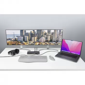 Kensington SD5760T Thunderbolt 4 dvigubas 4K dokų stotelė su 96W galios tiekimu