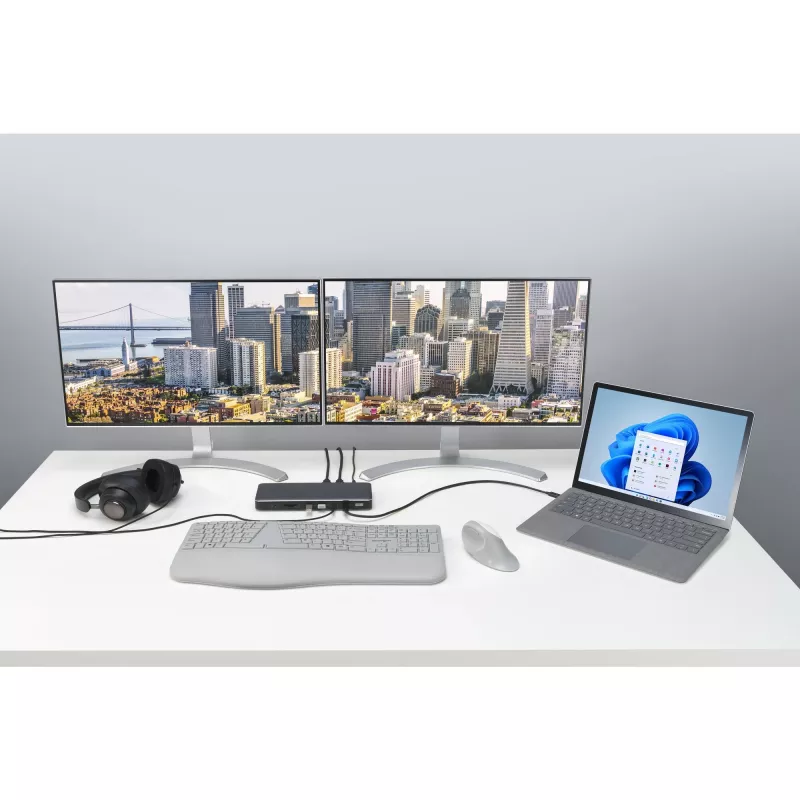 Kensington SD5760T Thunderbolt 4 dvigubas 4K dokų stotelė su 96W galios tiekimu
