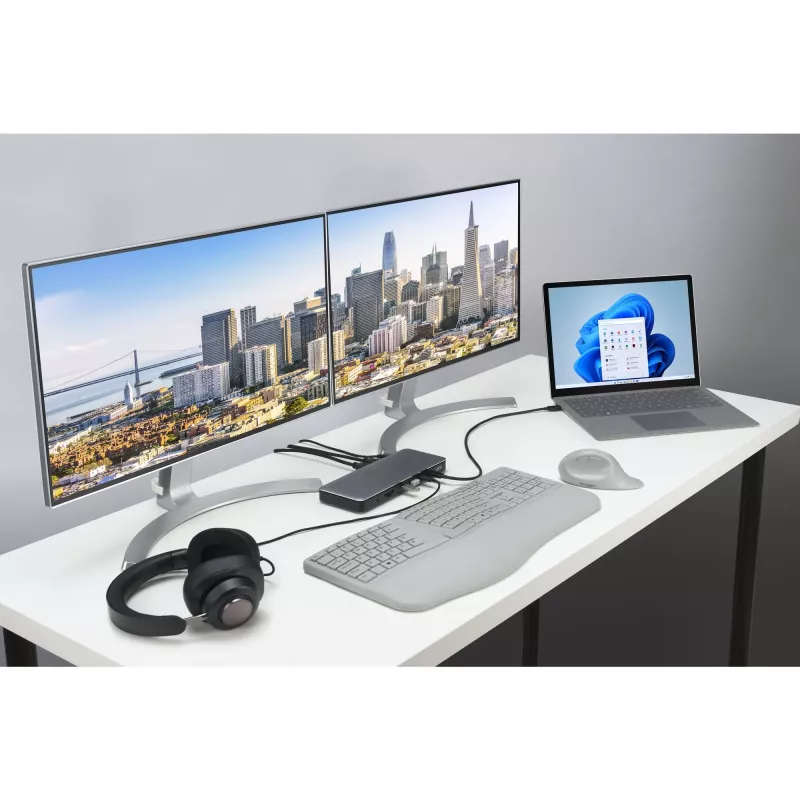 Kensington SD5760T Thunderbolt 4 dvigubas 4K dokų stotelė su 96W galios tiekimu