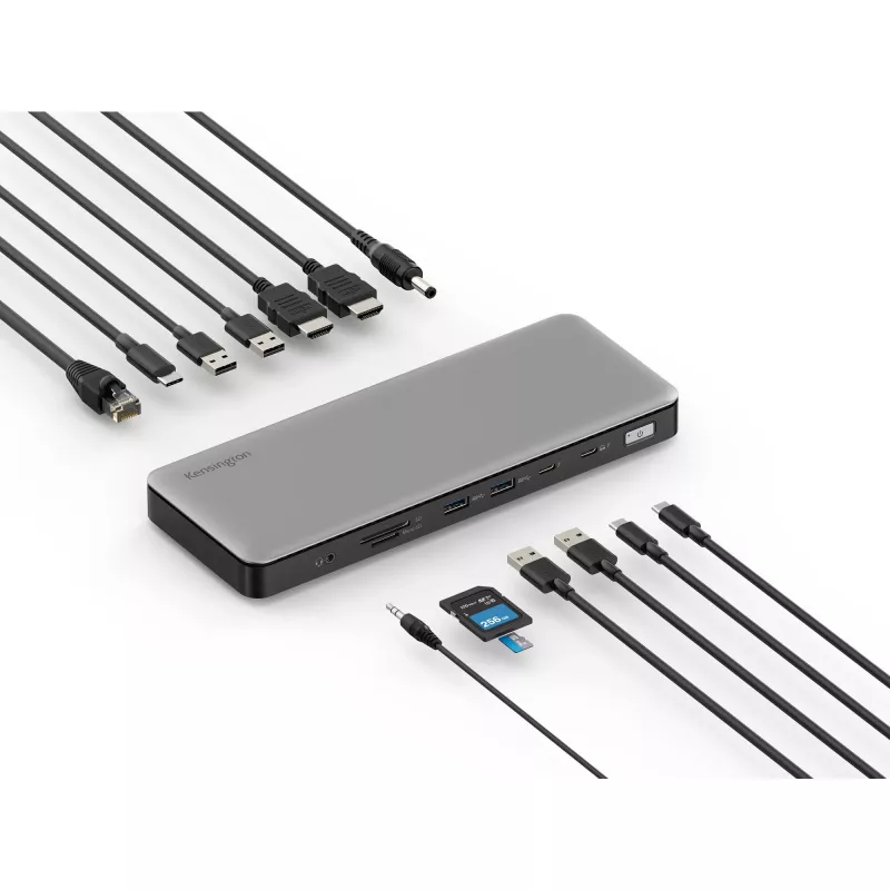 Kensington SD5760T Thunderbolt 4 dvigubas 4K dokų stotelė su 96W galios tiekimu