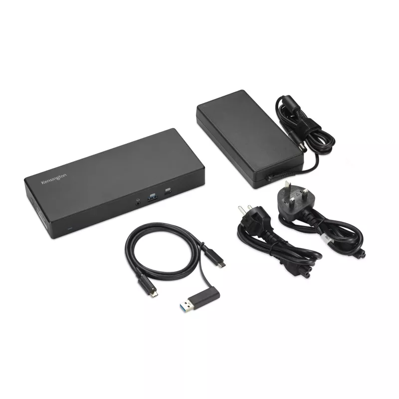 Kensington SD4781P EQ USB-C & USB-A dviguba 4K doko stotelė, laidinė, USB 3.2 Gen 2 (3.1 Gen 2) Type-C, 100 W, 3,5 mm, 10/100/1000 Mbit/s, juoda
