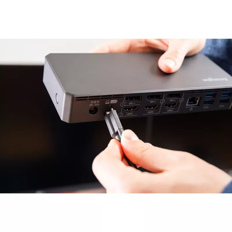 Kensington SD4781P EQ USB-C & USB-A dviguba 4K doko stotelė, laidinė, USB 3.2 Gen 2 (3.1 Gen 2) Type-C, 100 W, 3,5 mm, 10/100/1000 Mbit/s, juoda