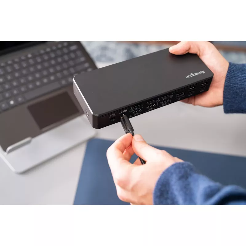 Kensington SD4781P EQ USB-C & USB-A dviguba 4K doko stotelė, laidinė, USB 3.2 Gen 2 (3.1 Gen 2) Type-C, 100 W, 3,5 mm, 10/100/1000 Mbit/s, juoda