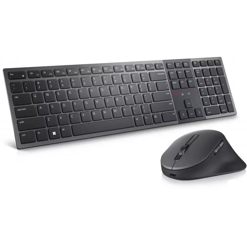 DELL KM900 belaidė klaviatūra ir pelė, RF + Bluetooth, QWERTZ vokiškas išdėstymas, grafito spalva