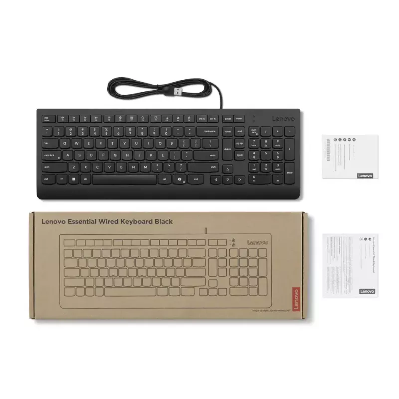Lenovo 4Y41R64647 klaviatūra, laidinė, USB, vokiškas išdėstymas, juoda