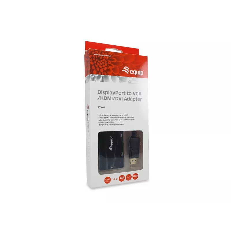 Adapteris DisplayPort į VGA HDMI DVI Equip 133441