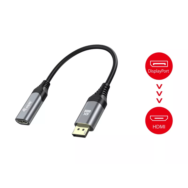 Equip DisplayPort 1.2 į HDMI adapteris, 4K/60Hz, 0,15 m