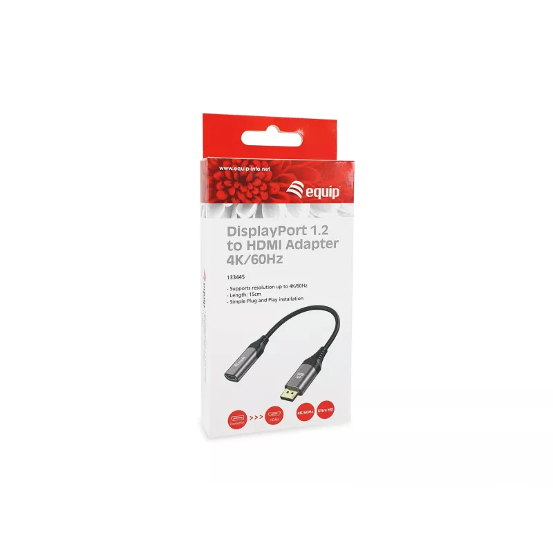 Equip DisplayPort 1.2 į HDMI adapteris, 4K/60Hz, 0,15 m