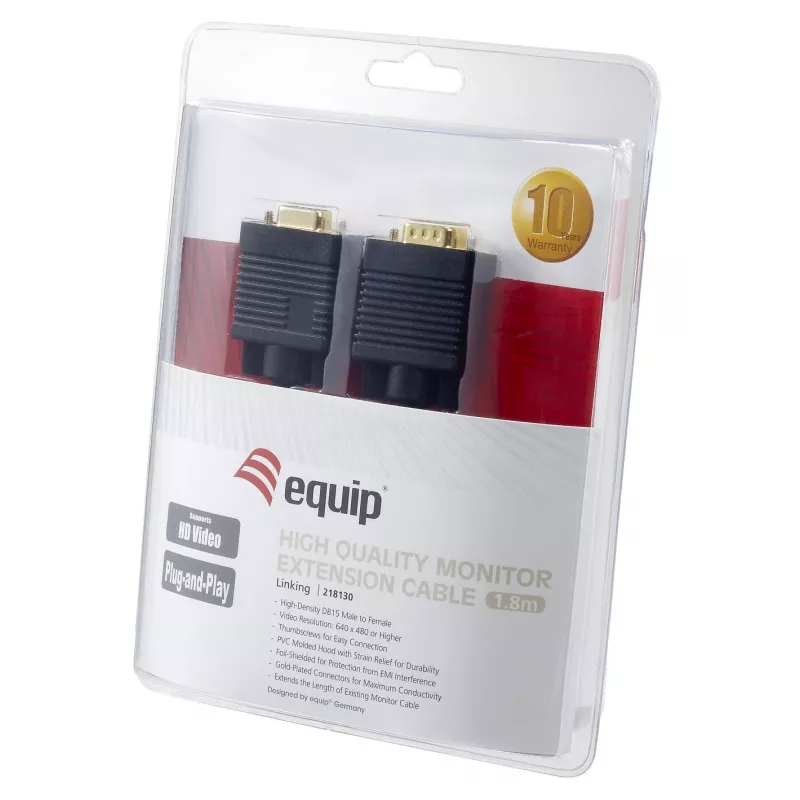Equip HD15 VGA ilginimo kabelis, 1,8 m
