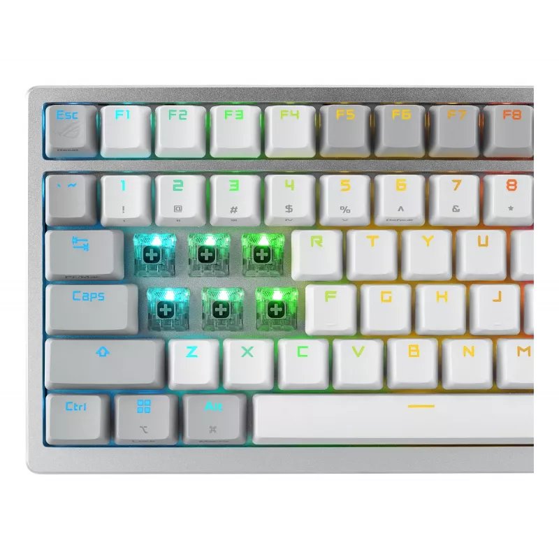 ASUS ROG Azoth White belaidė klaviatūra Gaming USB + RF Wireless + Bluetooth QWERTZ vokiška