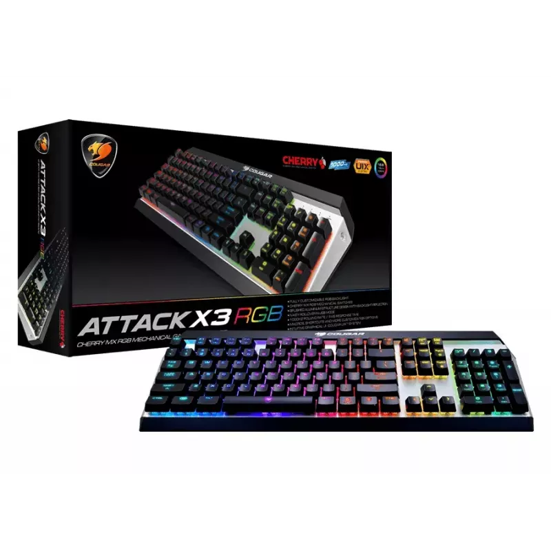 COUGAR CGR-WM1MB-ATR klaviatūra žaidimams Gaming USB QWERTY anglų Aliuminis, Juoda