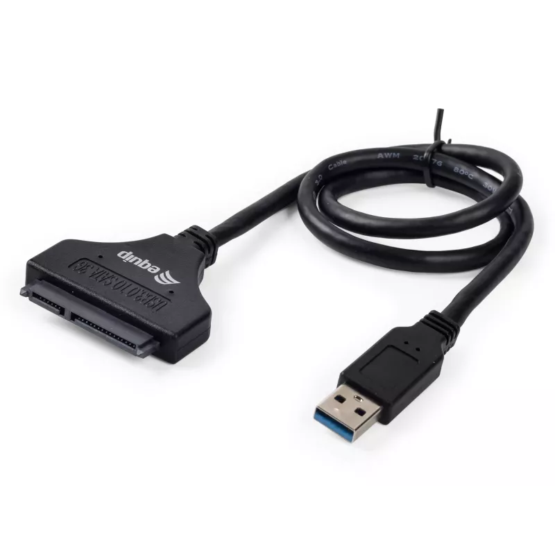 Equip USB 3.0 į SATA adapteris, juodas, 5 Gbit/s, CE, 50 mm, 9.5 mm, 550 mm