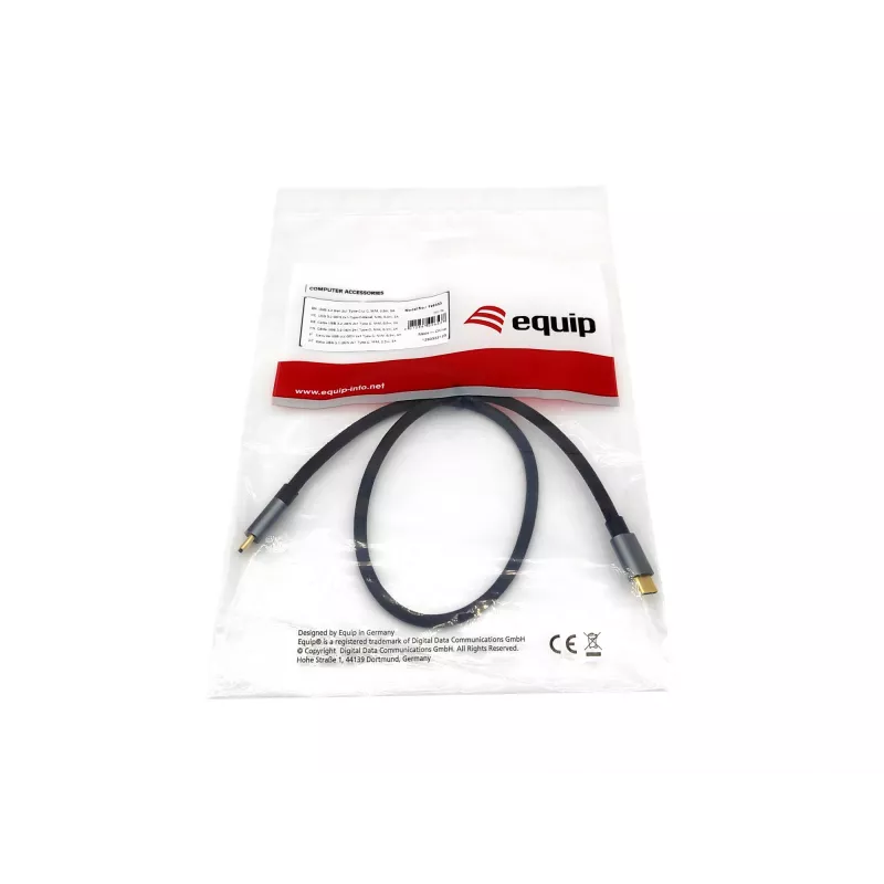 Equip USB 3.2 Gen 2x1 Type-C į Type-C laidas, vyriškas/vyriškas, 0,5 m, 5A, juodas