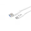 Equip USB 3.2 Gen 1 Type-C į A laidas, vyriškas/vyriškas, 1 m, USB A, USB C, USB 3.2 Gen 1 (3.1 Gen 1), 5 Gbit/s, Baltas