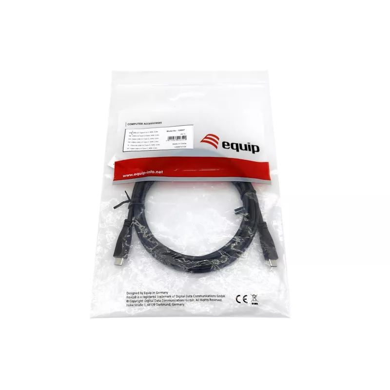 Equip USB 2.0 Type-C į Type-C laidas, vyriškas/vyriškas, 2 m, juodas