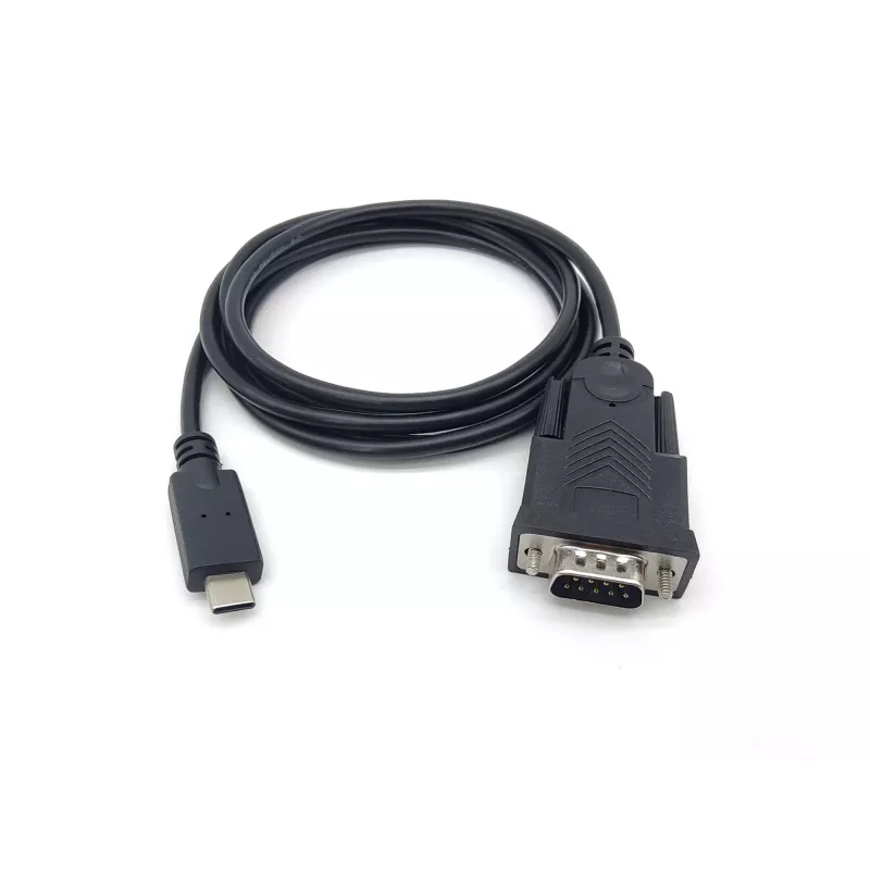 Equip USB-C į Serial DB9 laidas, vyriškas/vyriškas, 1,5 m, juodas