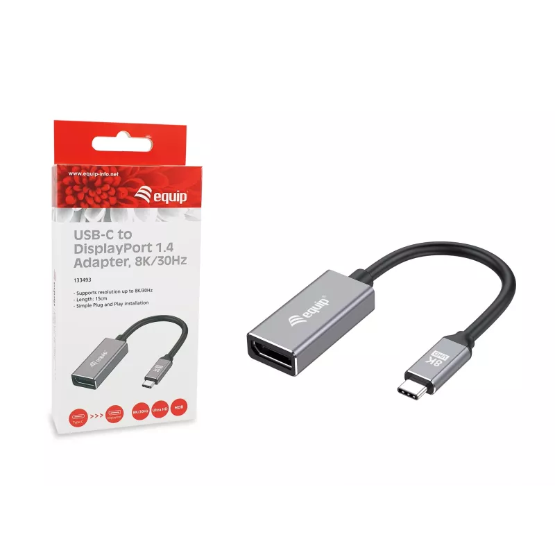 Equip USB-C į DisplayPort 1.4 adapteris 8K 30Hz 0,15 m