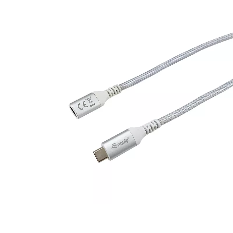 Equip USB 3.2 Gen 2 C–C ilginimo kabelis, 0,5 m, M/F, 4K/60Hz, 10Gbps, baltas