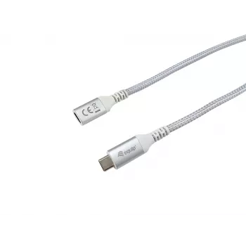 Equip USB 3.2 Gen 2 C į C prailginimo laidas, 1,0 m, M/F, 4K/60Hz, 10Gbps, baltas