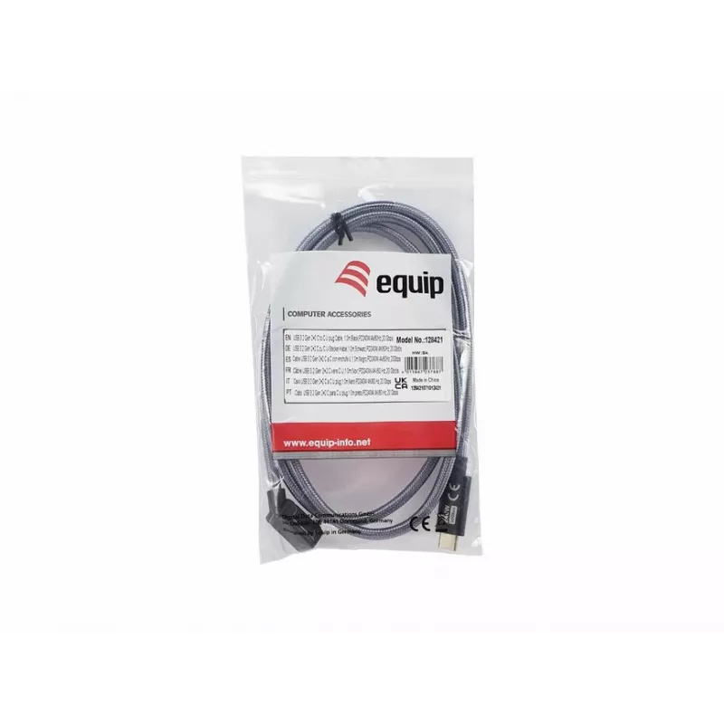 Equip USB 3.2 Gen 2x2 C į C laidas, 1,0 m, juodas, M/M, PD240W, 4K/60Hz, 20Gbps