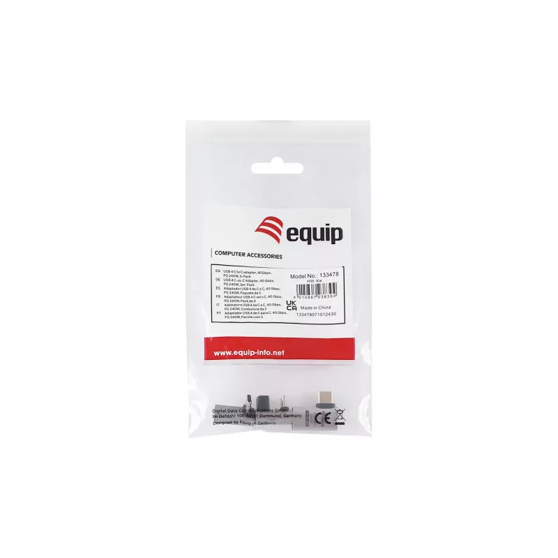 Equip USB 4 C į C adapteris, 40Gbps, PD 240W, 3 vnt. pakuotė