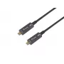 Equip USB-C į USB-C aktyvus optinis laidas, M/M, 15m, PD 60W, 4K/60Hz, 10Gbps, vaizdas+duomenys+įkrovimas