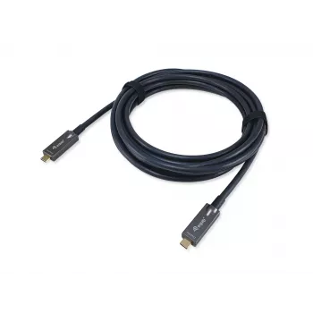 Equip USB-C į USB-C aktyvus optinis laidas, M/M, 15m, PD 60W, 4K/60Hz, 10Gbps, vaizdas+duomenys+įkrovimas