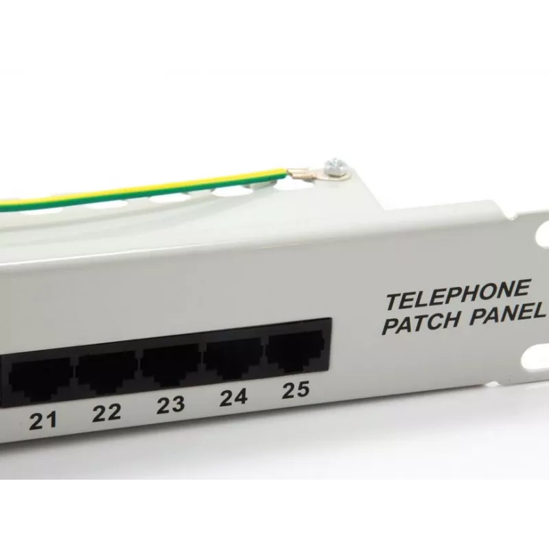 Equip 25 prievadų Cat.3 RJ45 ISDN skirstomasis skydelis, šviesiai pilkas