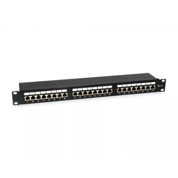Equip 24 prievadų ekranuotas Cat6 pataisų skydelis, šviesiai pilkas