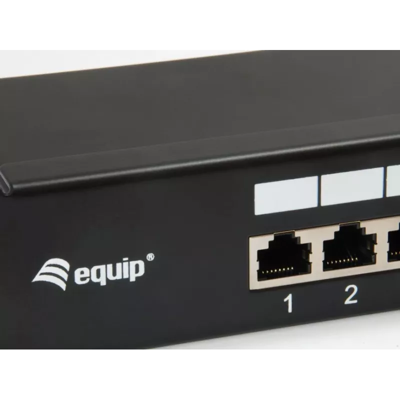 Equip 16 prievadų Cat.6 ekranuotas skirstomasis skydelis, juodas