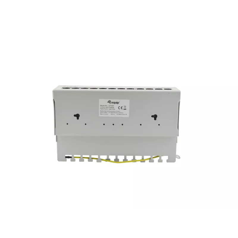 Equip 12 prievadų Cat.6 stalinis pataisų skydelis, šviesiai pilkas, 10/100/1000Base-T(X), Gigabit Ethernet, 1000 Mbit/s, RJ-45, Cat6, 1U