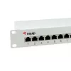 Equip 12 prievadų Cat.6 ekranuotas skirstomasis skydas, šviesiai pilkas, Gigabit Ethernet, 1000 Mbit/s, RJ-45, Cat6, Cat6e, 1U, pilkas