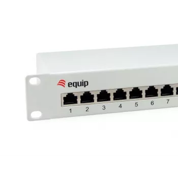 Equip 12 prievadų Cat.6 ekranuotas skirstomasis skydas, šviesiai pilkas, Gigabit Ethernet, 1000 Mbit/s, RJ-45, Cat6, Cat6e, 1U, pilkas