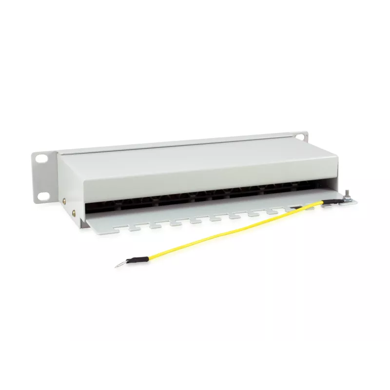 Equip 12 prievadų Cat.6 ekranuotas skirstomasis skydas, šviesiai pilkas, Gigabit Ethernet, 1000 Mbit/s, RJ-45, Cat6, Cat6e, 1U, pilkas