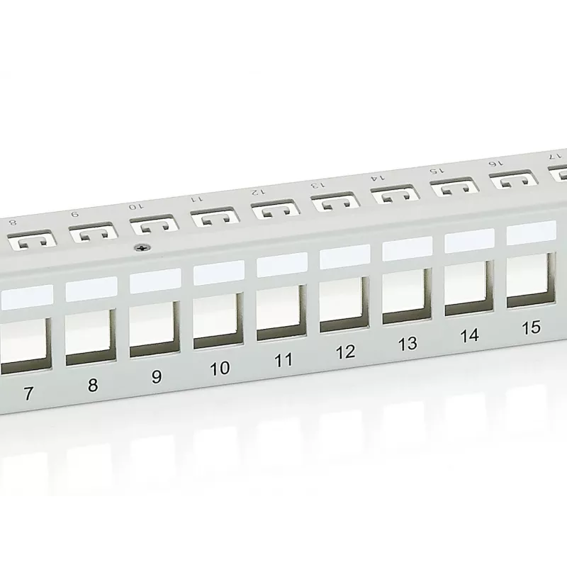 Equip 24 prievadų Keystone Cat.6 ekranuotas skirstomasis skydas, šviesiai pilkas
