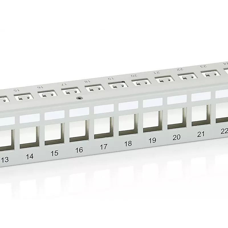 Equip 24 prievadų Keystone Cat.6 ekranuotas skirstomasis skydas, šviesiai pilkas