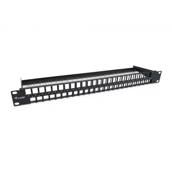 Equip 48-Port Keystone Cat.6 Neekranuotas Pataisymo Skydas, Juodas, RJ-45, Cat6, 1U, Plienas, REACH, RoHS