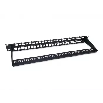 Equip 48-Port Keystone Cat.6 Neekranuotas Pataisymo Skydas, Juodas, RJ-45, Cat6, 1U, Plienas, REACH, RoHS