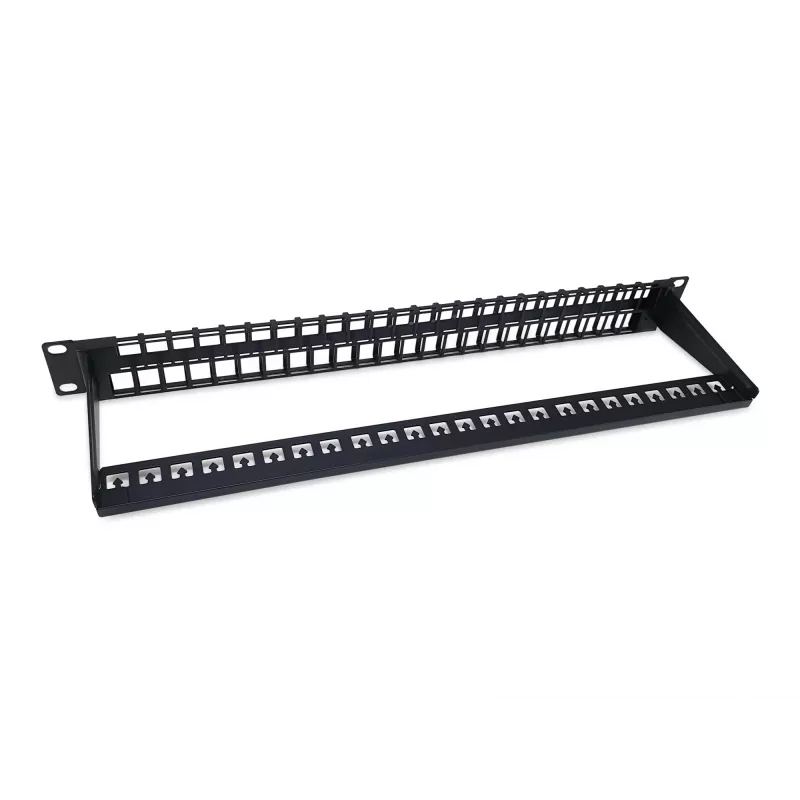 Equip 48-Port Keystone Cat.6 Neekranuotas Pataisymo Skydas, Juodas, RJ-45, Cat6, 1U, Plienas, REACH, RoHS