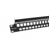 Equip 48-Port Keystone Cat.6 Neekranuotas Pataisymo Skydas, Juodas, RJ-45, Cat6, 1U, Plienas, REACH, RoHS