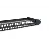 Equip 48-Port Keystone Cat.6 Neekranuotas Pataisymo Skydas, Juodas, RJ-45, Cat6, 1U, Plienas, REACH, RoHS
