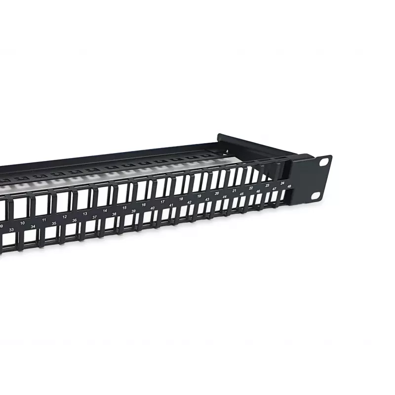 Equip 48-Port Keystone Cat.6 Neekranuotas Pataisymo Skydas, Juodas, RJ-45, Cat6, 1U, Plienas, REACH, RoHS