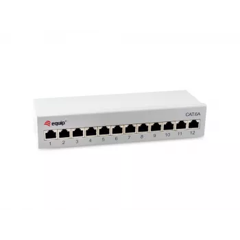 Equip 326522 skydinė plokštė (patch panel) 12 prievadų, 10GBase-T, metalinė, pilka