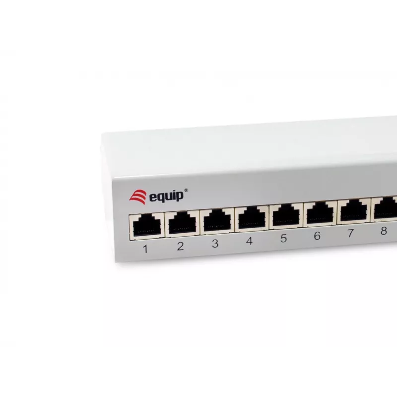 Equip 326522 skydinė plokštė (patch panel) 12 prievadų, 10GBase-T, metalinė, pilka