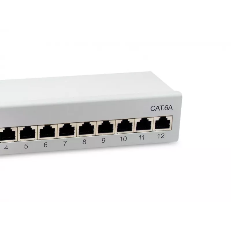 Equip 326522 skydinė plokštė (patch panel) 12 prievadų, 10GBase-T, metalinė, pilka